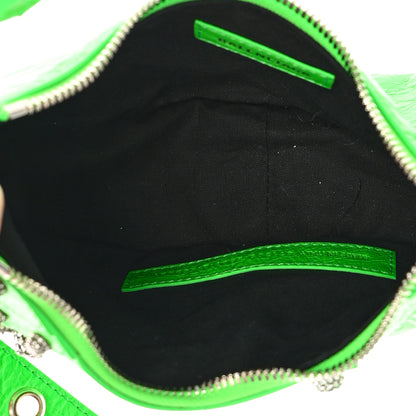 Balenciaga Agneau Arena Crystal Le Cagole Shoulder Bag XS Fluo Green 5 of 11