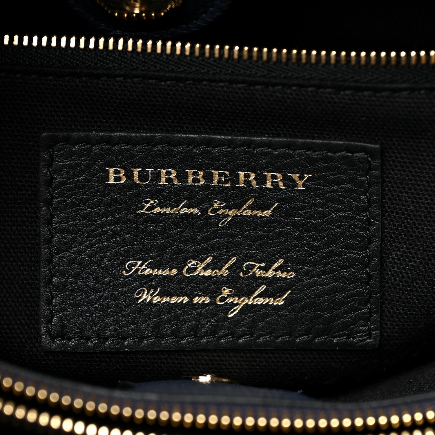 Burberry Derby Calfskin House Check Medium Banner Tote Ink Blue 6 of 10
