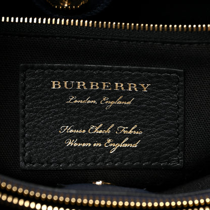 Burberry Derby Calfskin House Check Medium Banner Tote Ink Blue 6 of 10
