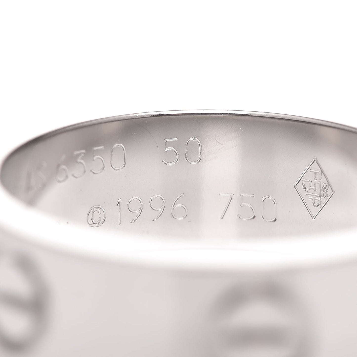 18K White Gold 5.5mm LOVE Ring 50 5.25