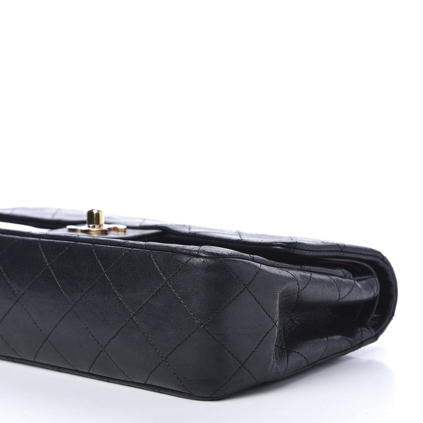 Lambskin Quilted Small Double Flap Black