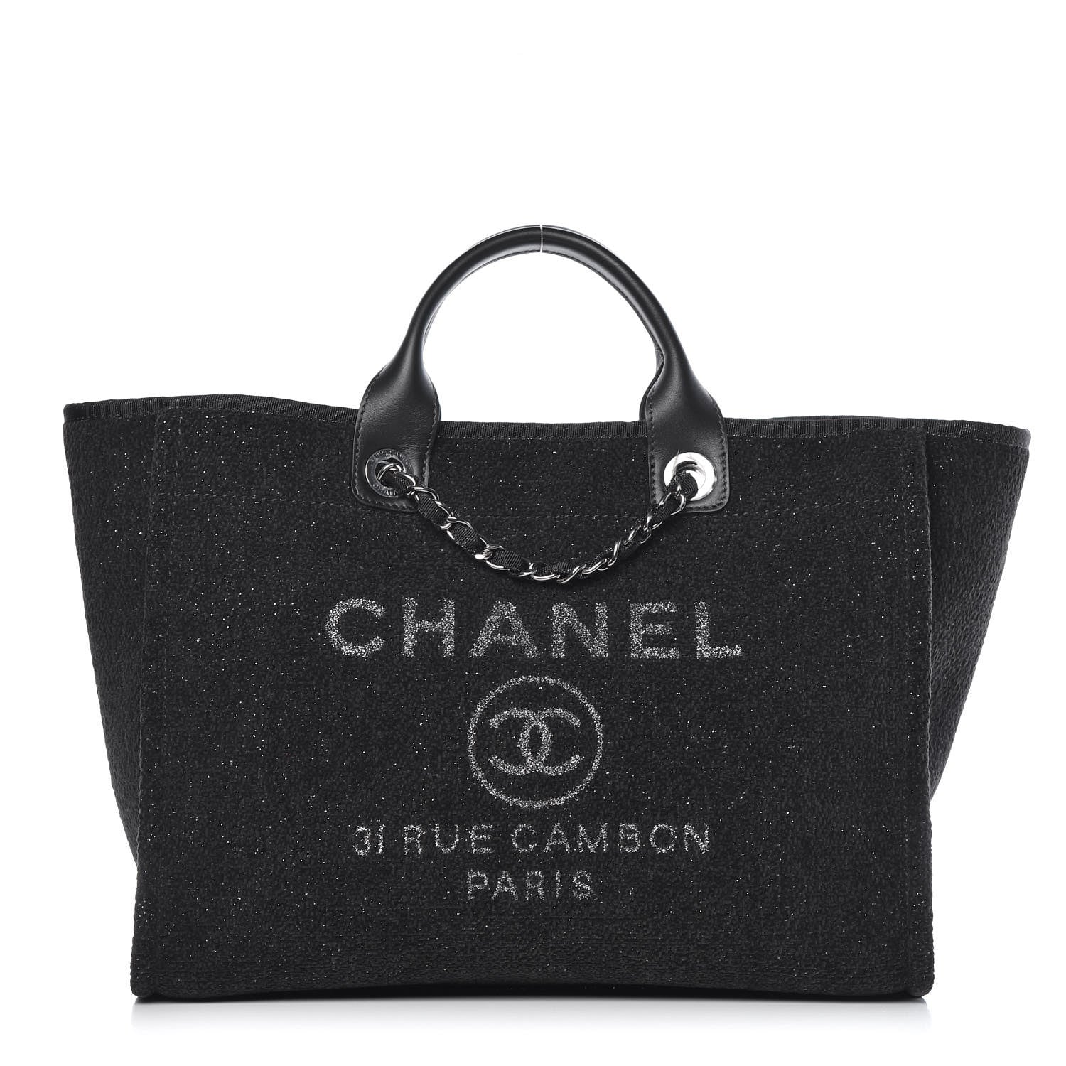Chanel Lurex Boucle Medium Deauville Tote Black 1 of 11