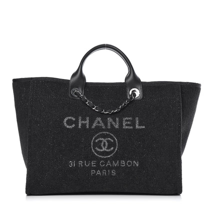 Chanel Lurex Boucle Medium Deauville Tote Black 1 of 11