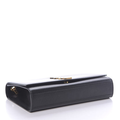 Saint Laurent Grain De Poudre Medium Classic Monogram Kate Satchel Black 4 of 10