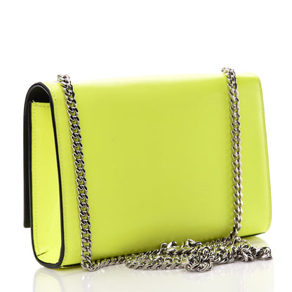 Saint Laurent Patent Grain de Poudre Small Monogram Kate Satchel Neon Yellow 3 of 13