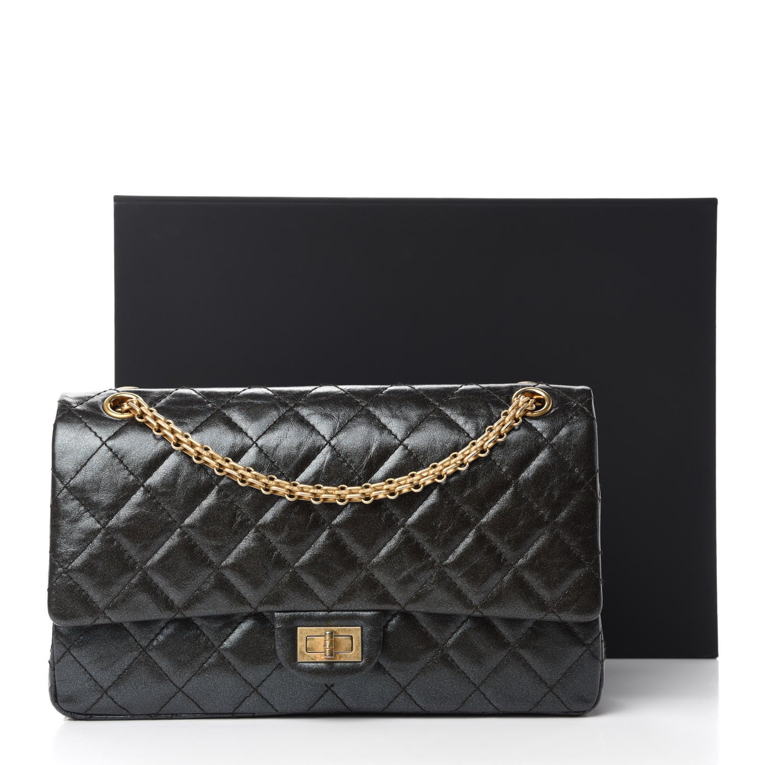 Chanel Iridescent Calfskin Quilted 2.55 Reissue 226 Flap Ruthenium 13 of 13