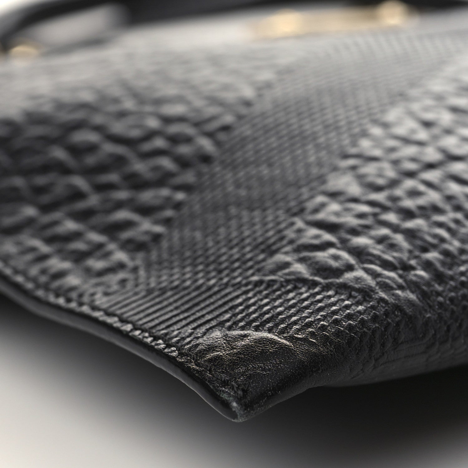 Burberry Signature Grain Calfskin Check Embossed Peyton Crossbody Clutch Bag Black 8 of 9