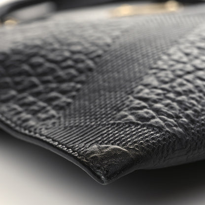 Burberry Signature Grain Calfskin Check Embossed Peyton Crossbody Clutch Bag Black 8 of 9