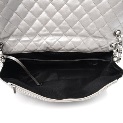 Chanel Metallic Caviar Quilted XXL Travel Flap Bag Silver 5 of 7