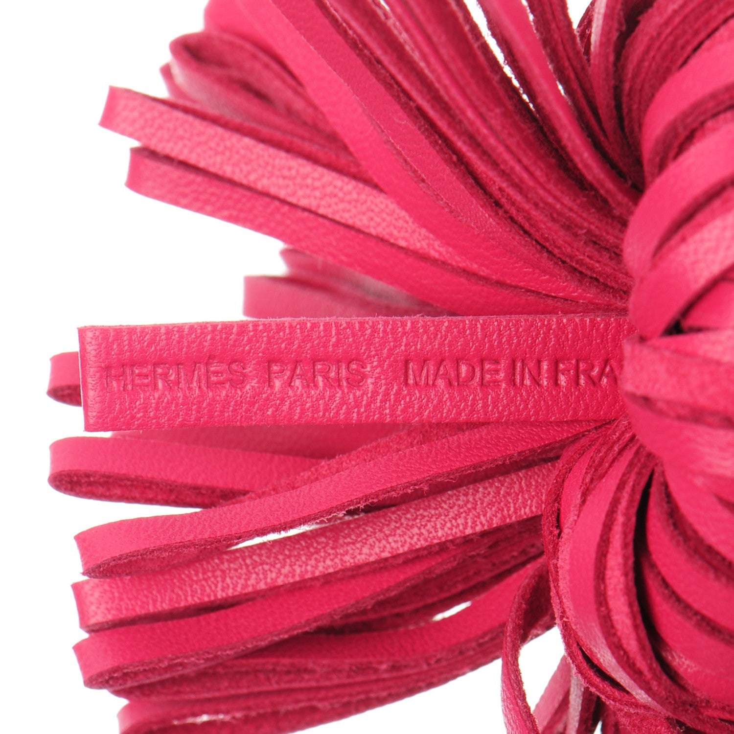 Hermes Lambskin Carmen Tassel Key Holder Rose Shocking 4 of 5
