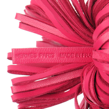 Hermes Lambskin Carmen Tassel Key Holder Rose Shocking 4 of 5