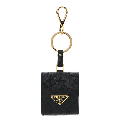 Prada Saffiano Airpods Case Trick Keychain Black 1 of 6