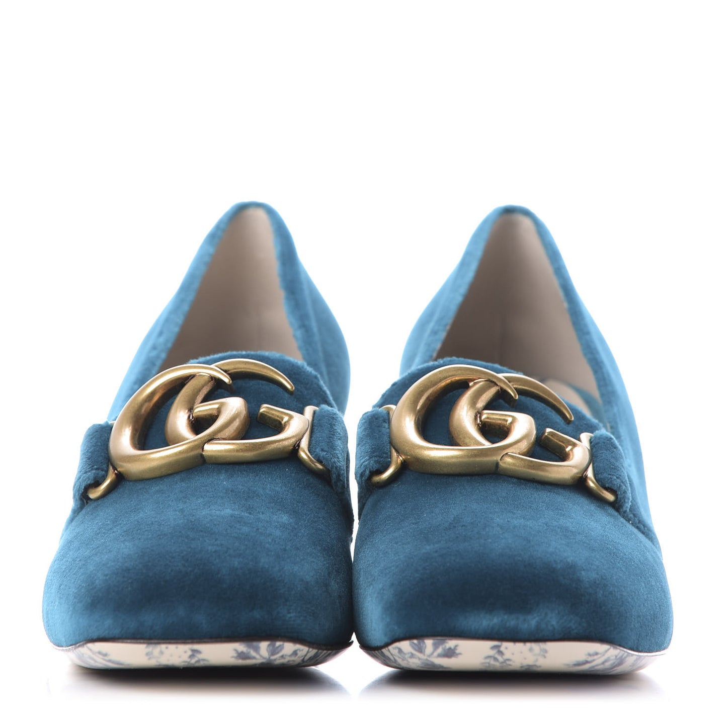 Softy Velvet GG Victoire 55mm Loafer Pumps 37.5 Pavone
