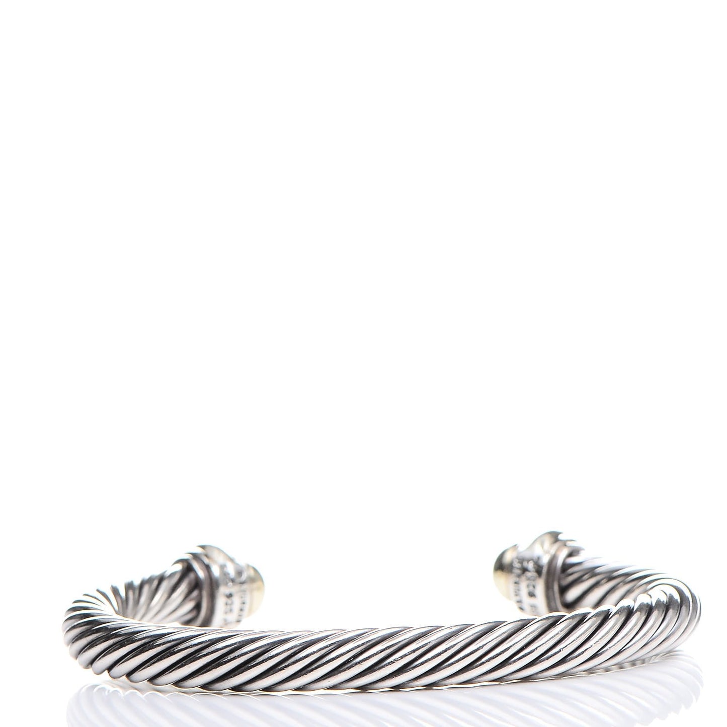 Sterling Silver 14K Yellow Gold 7mm Cable Classics Bracelet