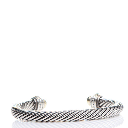 David Yurman Sterling Silver 14K Yellow Gold 7mm Cable Classics Bracelet 3 of 5