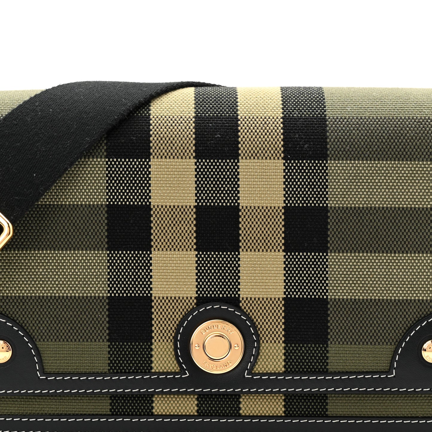 Calfskin Tartan Note Crossbody Bag Military Green