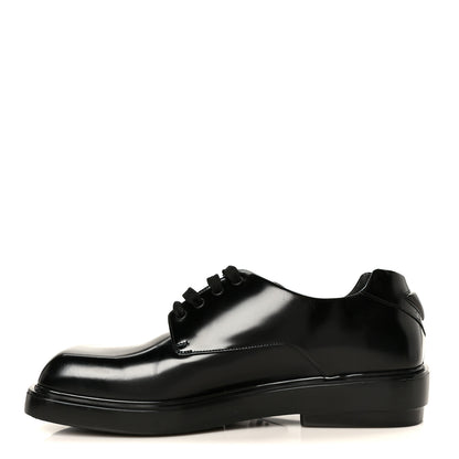 Prada Spazzolato Square Toe Lace Up Derby 9 Black 1 of 10