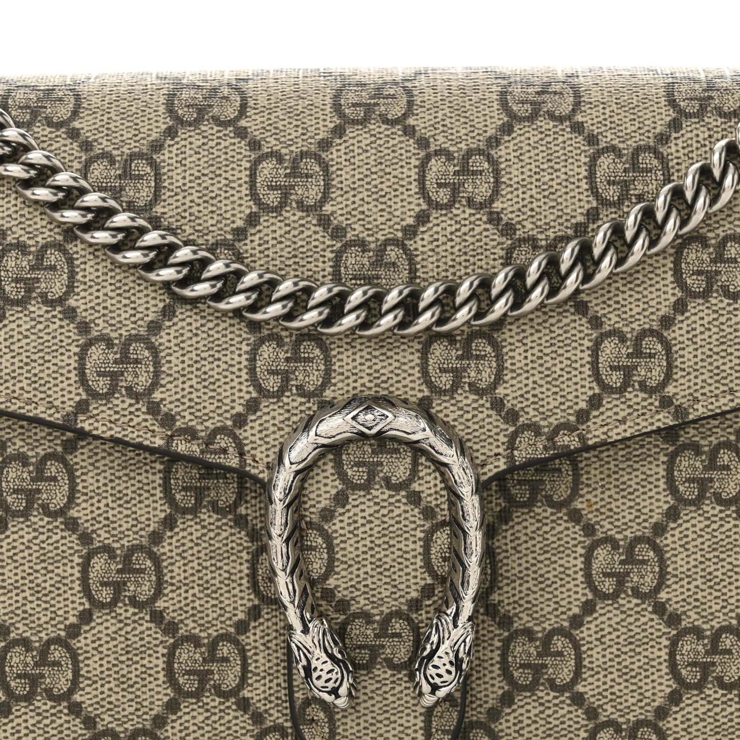 GG Supreme Monogram Mini Dionysus Chain Wallet Beige Taupe