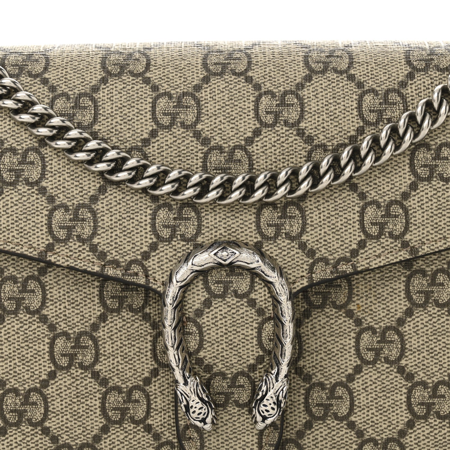Gucci GG Supreme Monogram Mini Dionysus Chain Wallet Beige Taupe 8 of 12