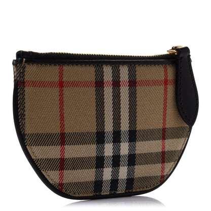 Burberry Cotton Calfskin Vintage Check Small Olympia Zip Pouch Archive Beige 3 of 6