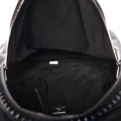 Fendi Nylon Vitello Century Mink Fox Goat Fur Studded Karlito Backpack Black Multicolor 5 of 9