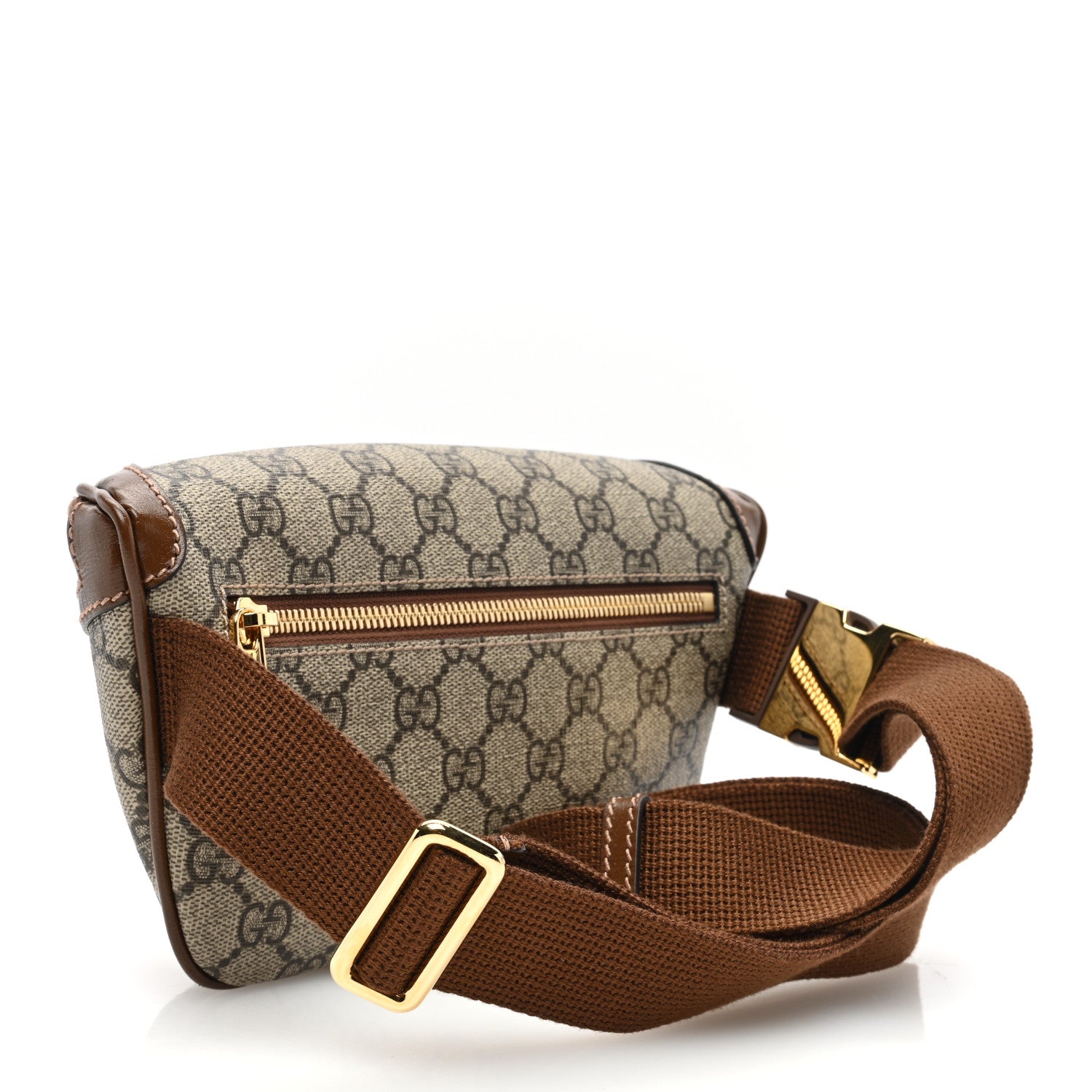 Gucci GG Supreme Monogram Textured Calfskin Retro Interlocking G Belt Bag Beige Ebony Brown Sugar 3 of 10