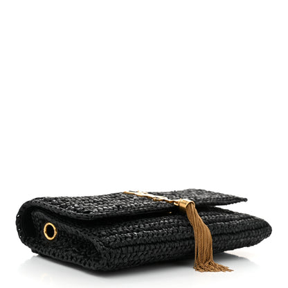 Saint Laurent Raffia Monogram Tassel Kate 99 Black 4 of 10