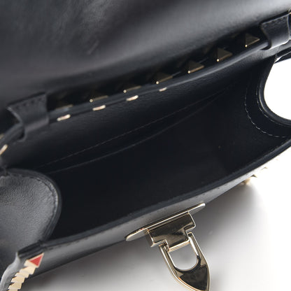 Valentino Garavani Vitello Mini Rockstud Flip Lock Crossbody Bag Black 5 of 6