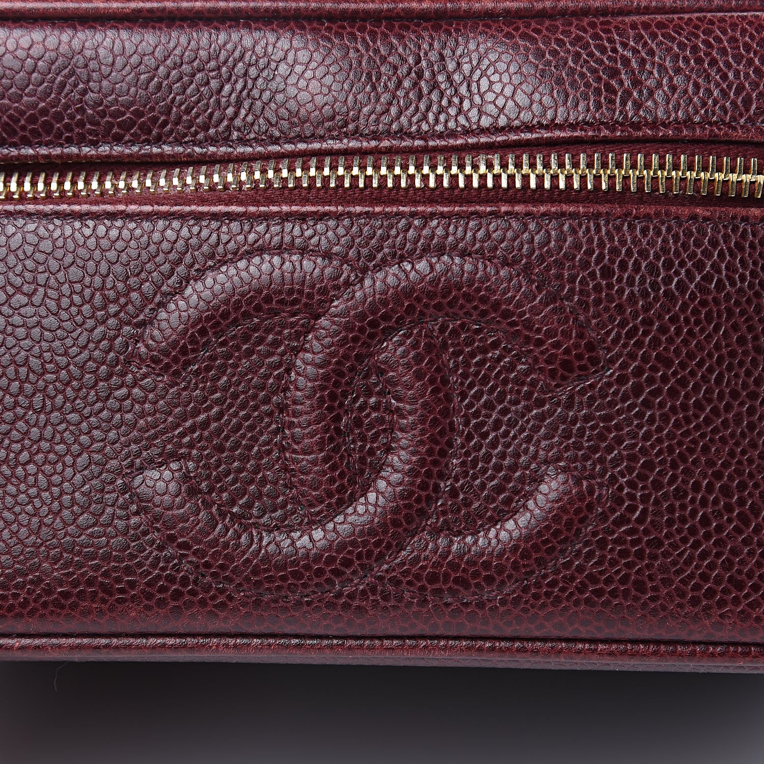 Chanel Caviar Vanity Cosmetic Case Burgundy 15 of 18