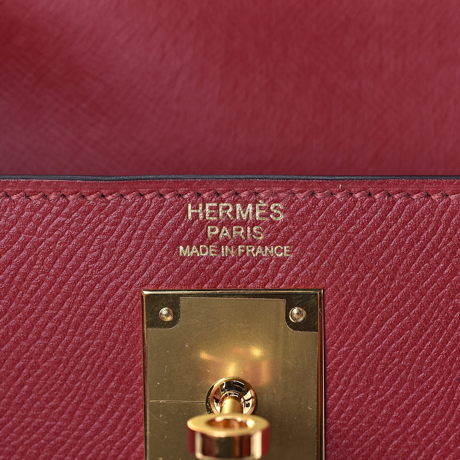Hermes Epsom Kelly Sellier 32 Rouge Grenat 7 of 35