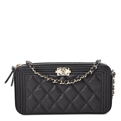 Chanel Caviar Quilted Small Boy Clutch With Chain Black 1 of 13
