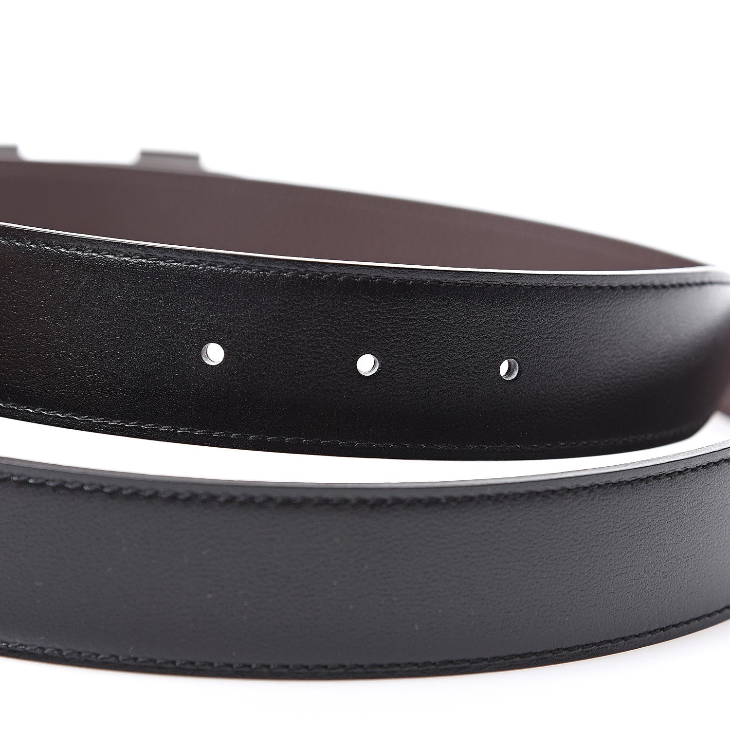 Hermes Box Togo 32mm H Belt 100 Black Chocolate 5 of 5