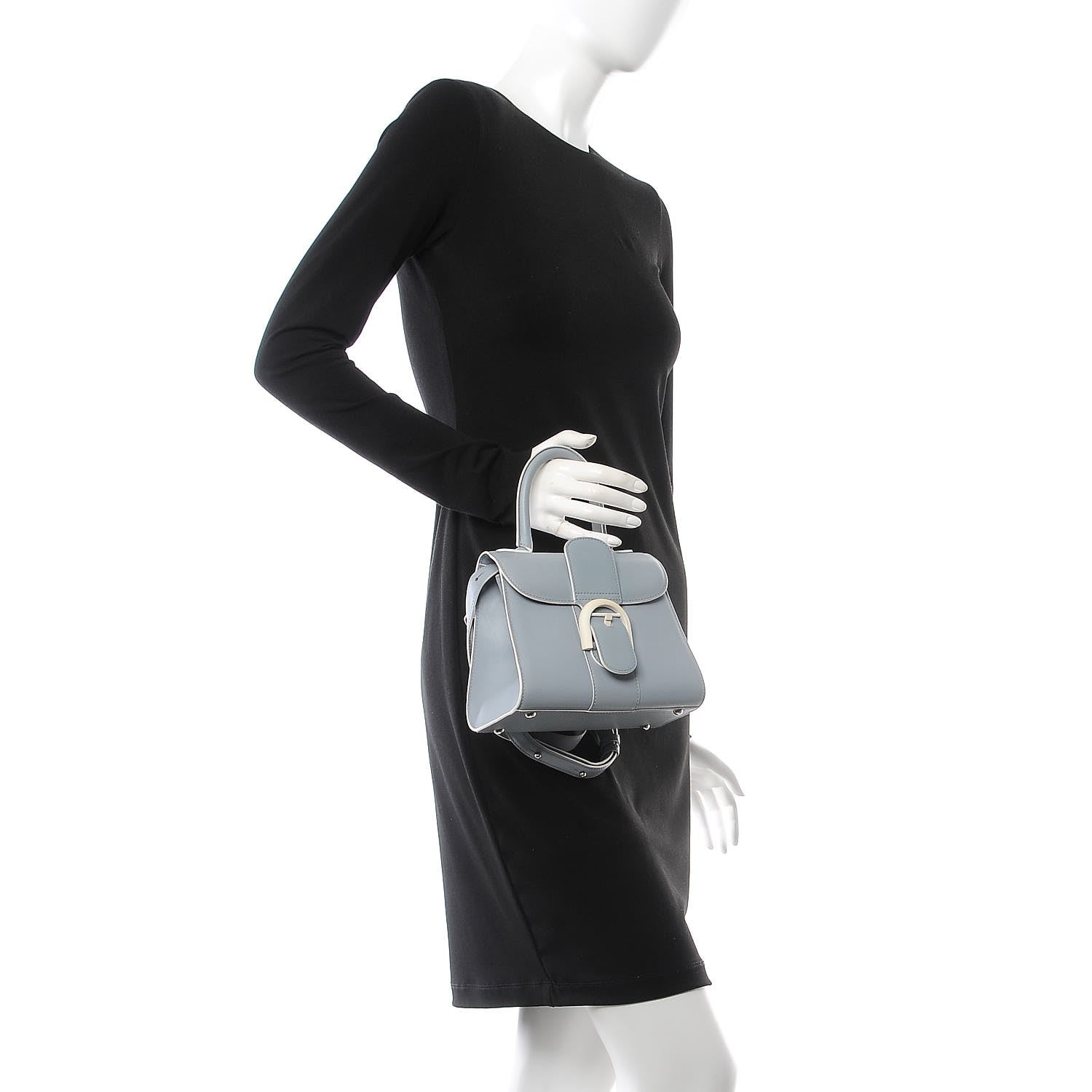 Delvaux Calfskin Mini Brillant Satchel Light Blue 2 of 11