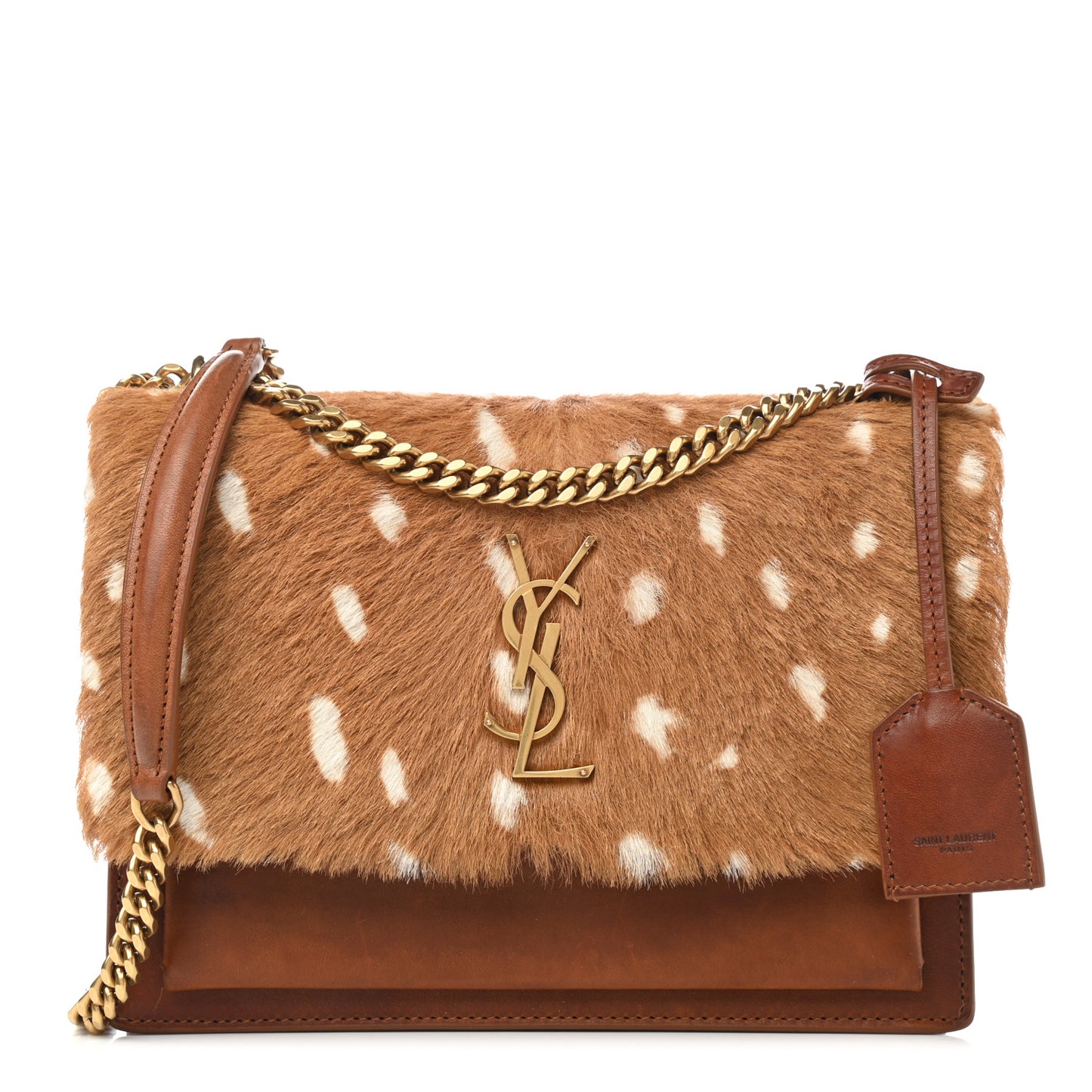 Pony Hair Calfskin Medium Monogram Sunset Fawn