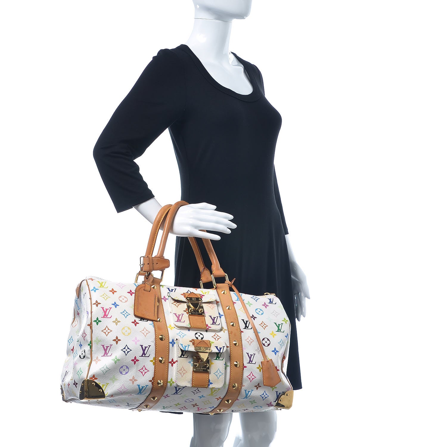 Louis Vuitton Monogram Multicolor Keepall 45 White 2 of 28