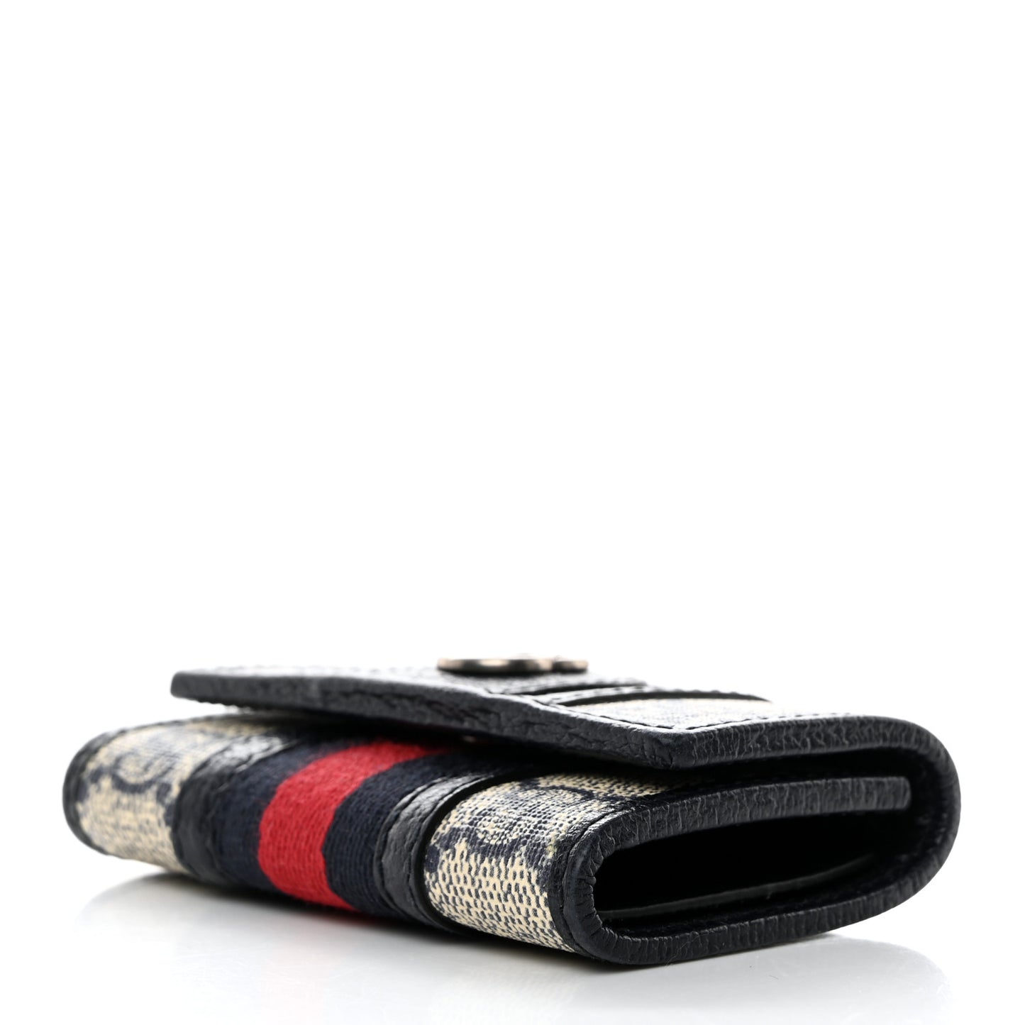GG Supreme Monogram Web Ophidia 6 Key Holder Case Beige Blue