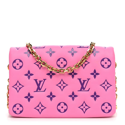 Louis Vuitton Lambskin Embossed Monogram Vuittamins Pochette Coussin Rose Violet 1 of 10