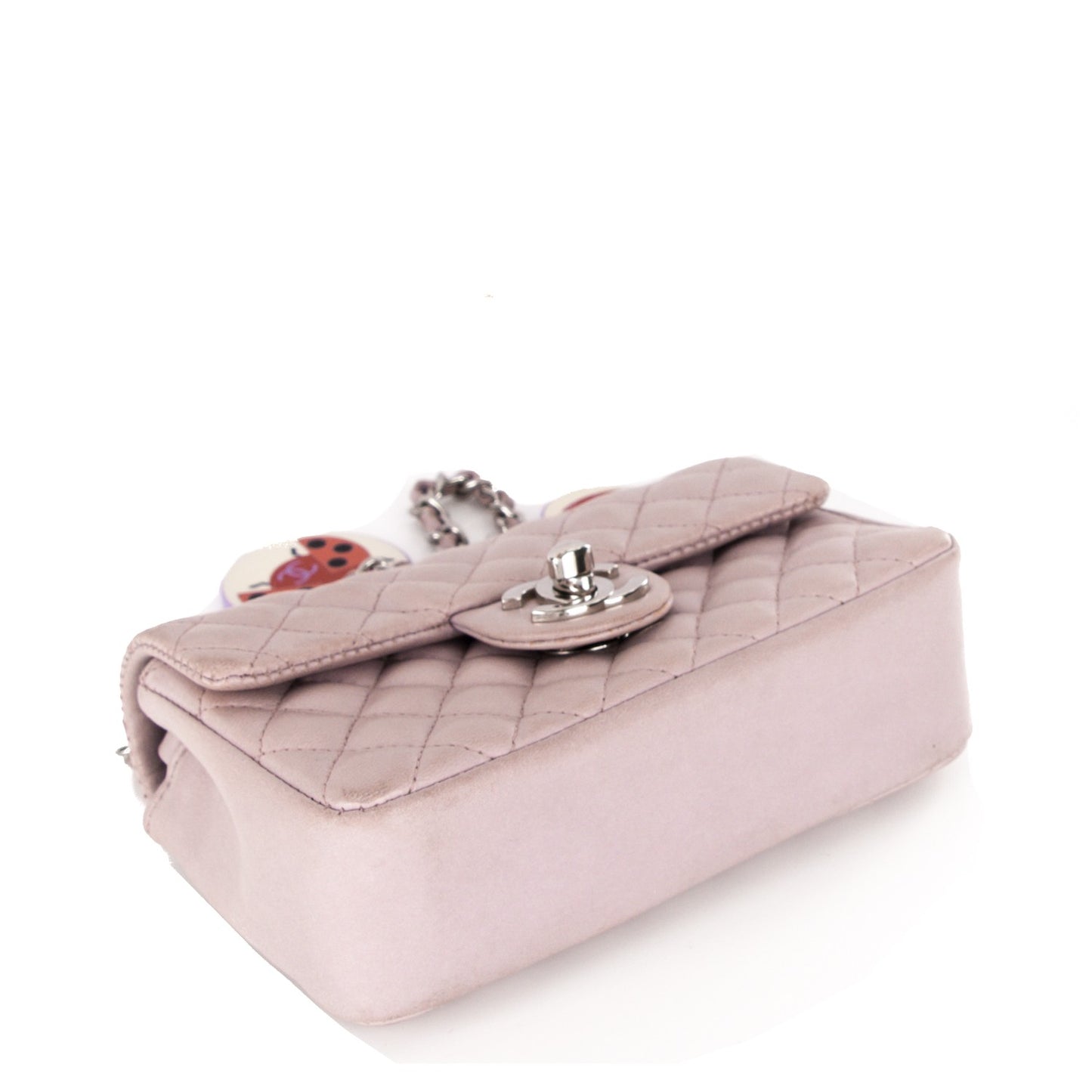 Lambskin Quilted Ladybug Extra Mini Flap Lavender
