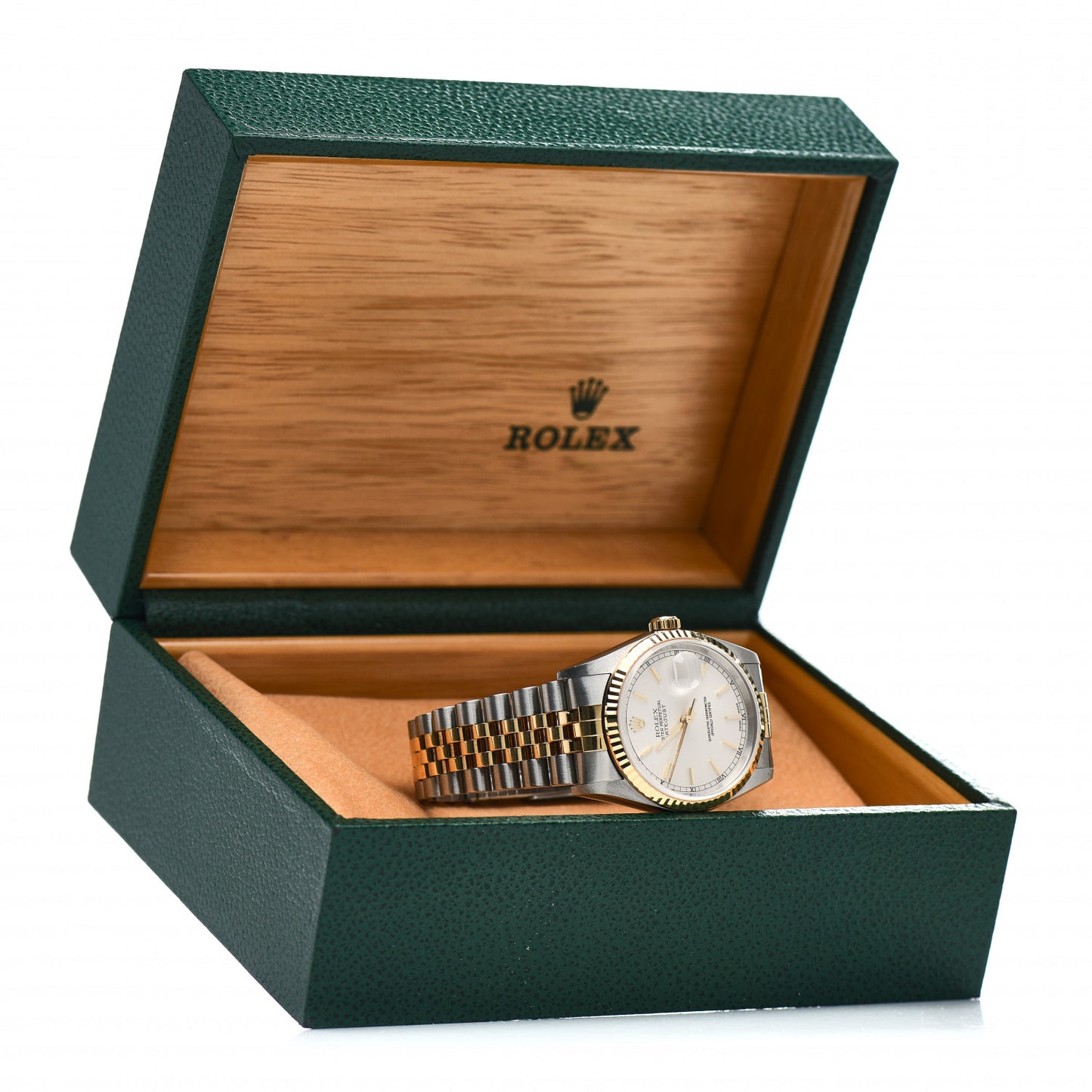 Stainless Steel 18K Yellow Gold 36mm Oyster Perpetual Datejust Watch White 16233