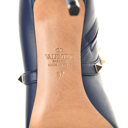 Valentino Garavani Calfskin Rockstud 85mm Ankle Booties 37 Pure Blue 6 of 9