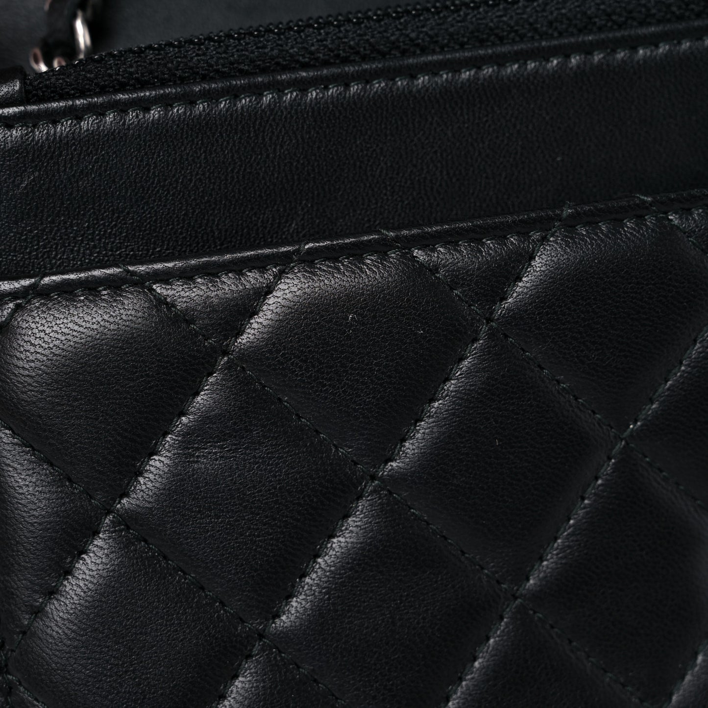 Lambskin Quilted Boy Wallet On Chain WOC Black