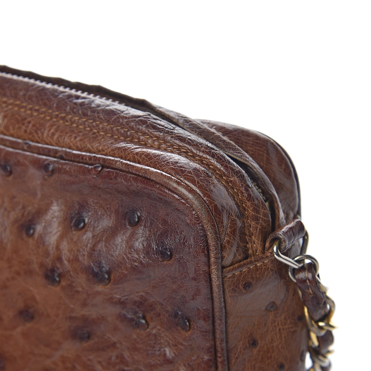 Ostrich Tassel Camera Case Brown