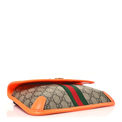 Gucci GG Supreme Monogram Web Small Ophidia Belt Bag Beige Ebony Orange Fluo 4 of 10