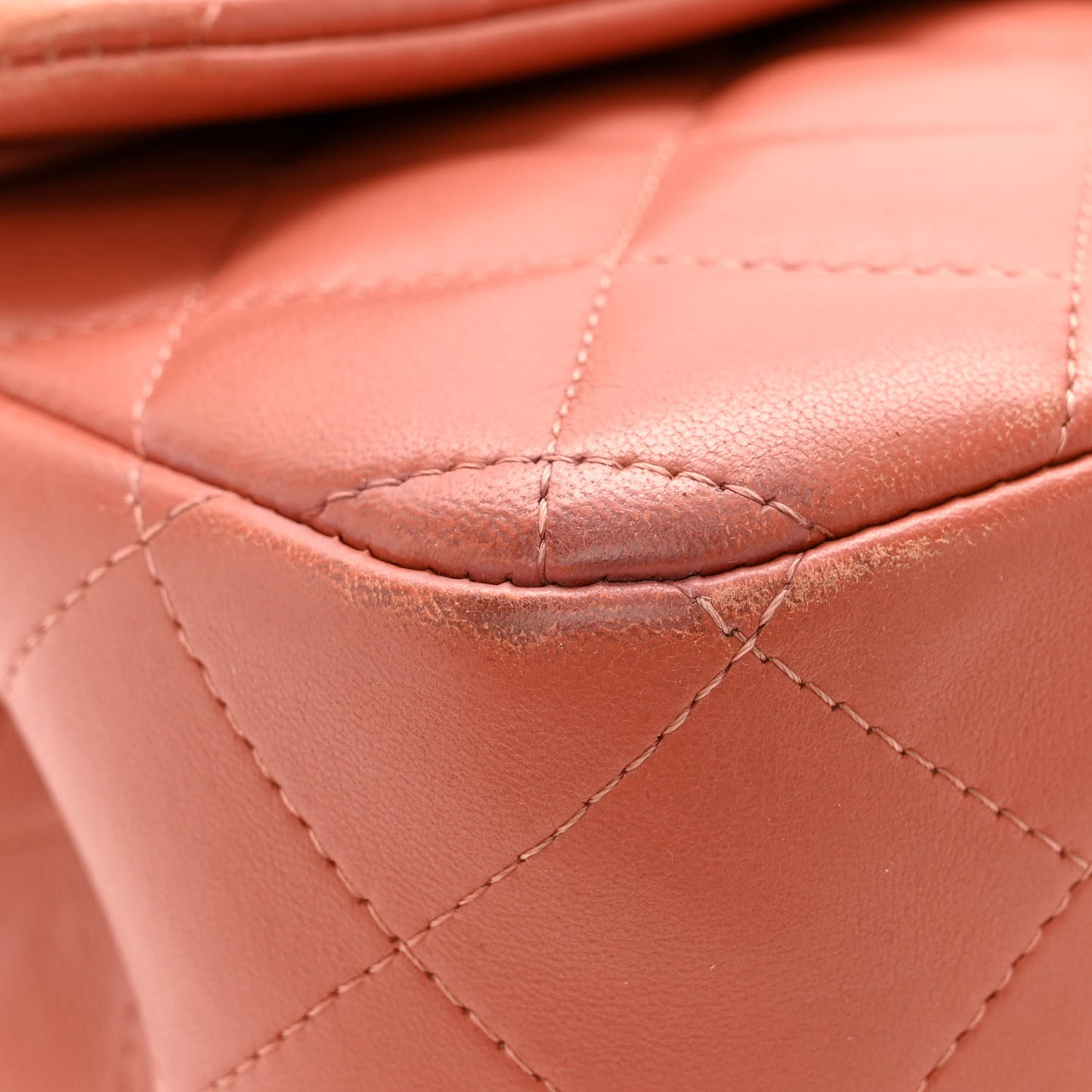 Lambskin Quilted Jumbo Double Flap Orange