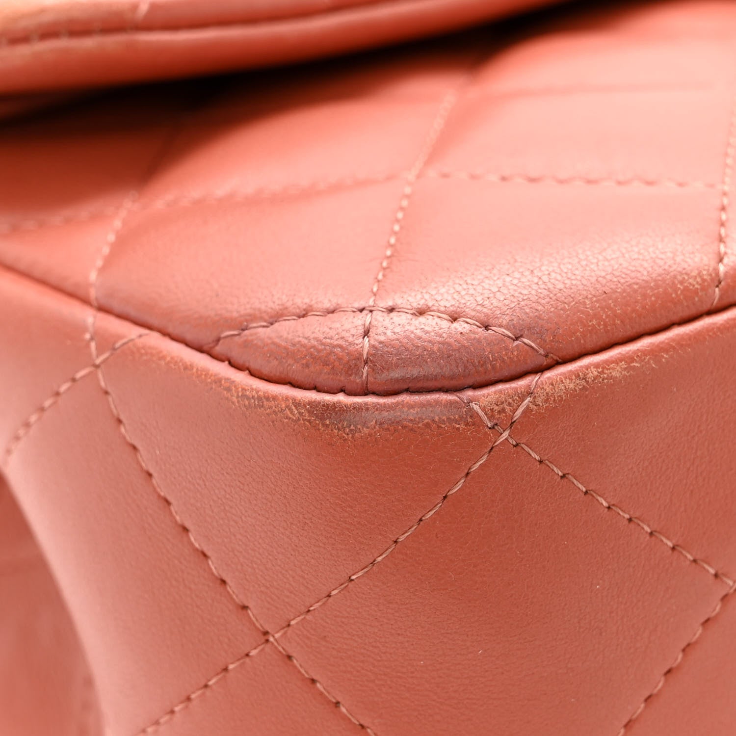 Chanel Lambskin Quilted Jumbo Double Flap Orange 14 of 14