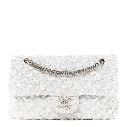 Chanel Metallic Lame Quilted Small Double Flap Silver 1 of 12