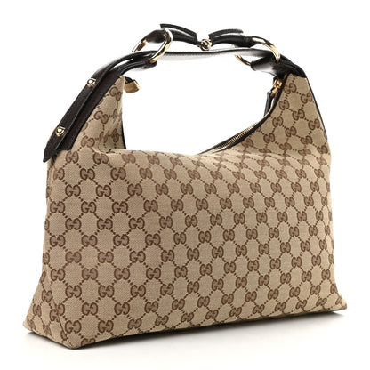 Gucci Monogram Medium Horsebit Chain Hobo Dark Brown 3 of 10