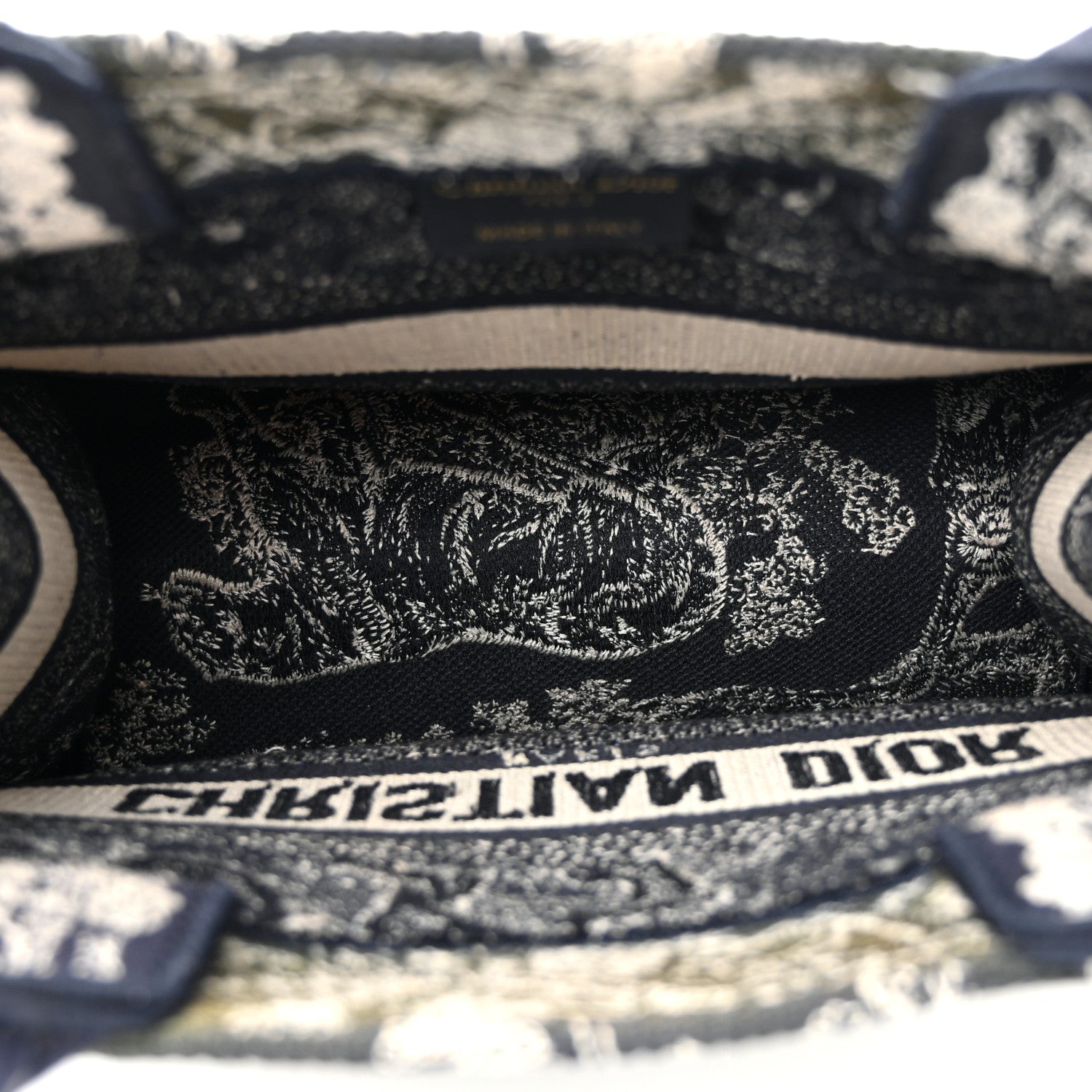 Christian Dior Canvas Embroidered Small Dioriviera Toile De Jouy Book Tote Blue 5 of 12