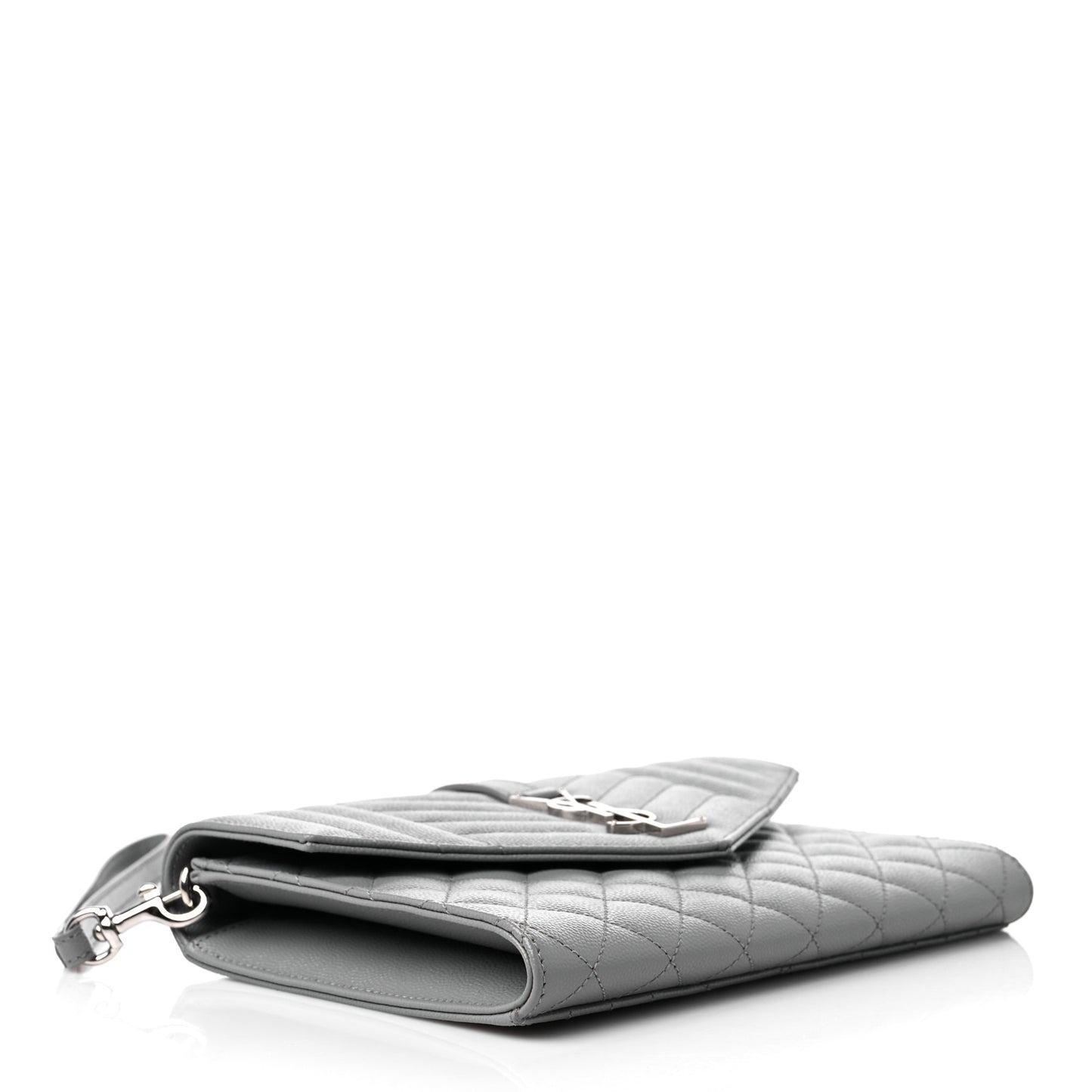 Grain De Poudre Textured Mixed Matelasse Triquilt Monogram Clutch Storm