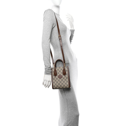 Gucci GG Supreme Monogram Azalea Calfskin Mini Retro Interlocking G Tote Bag Beige Ebony Brown Sugar 2 of 15